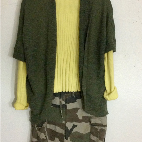 Vintage Marigold Yellow Turtleneck LS Cotton Rib Sweater - Picture 4 of 7